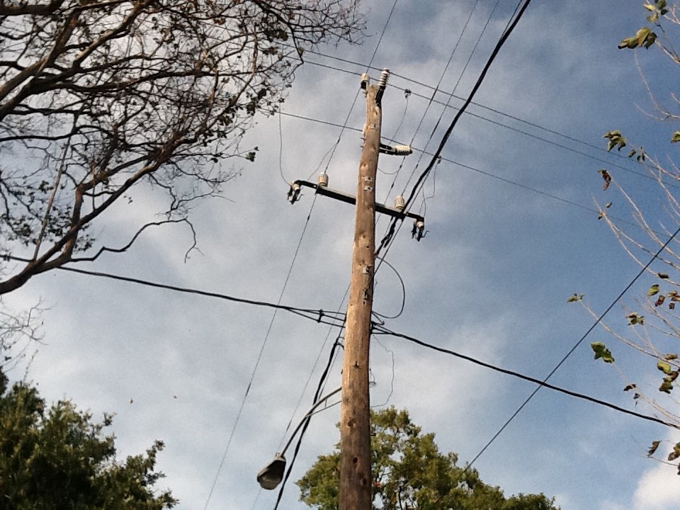 photo Electric pole cheat for porch downed power line on 10th