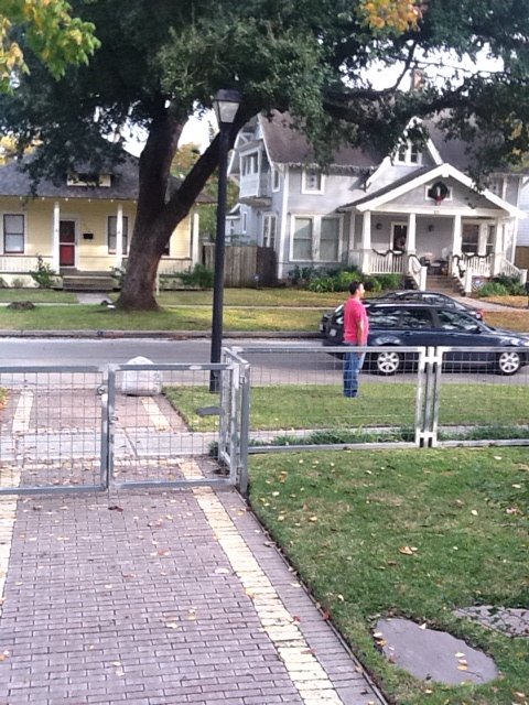 photo John on 941 Cortlandt( Mueller) infront of house position pole